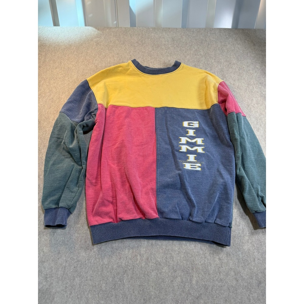 Gimmie‎ International Colorblock Sweatshirt Mens Vintage Style Graphic Pullover